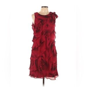 White House Black Market Red Rose Midi Dress